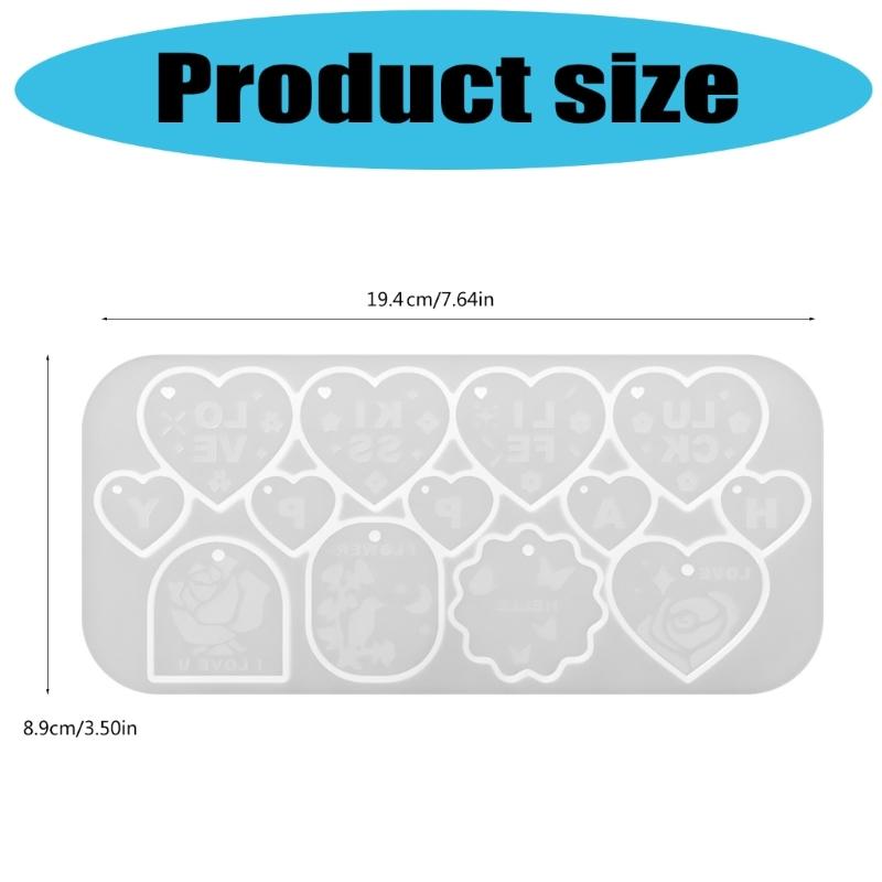 Practical Silicone Valentines Heart Pendant Mould Accessory for Crafting Personalize Styles Gifts Home or Studio