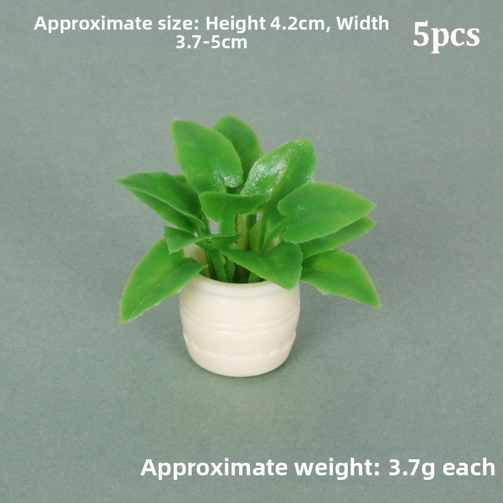 5pcs 4 Styles Simulation Vase Mini Finished Flower  Outdoor Doll House Model Accessories