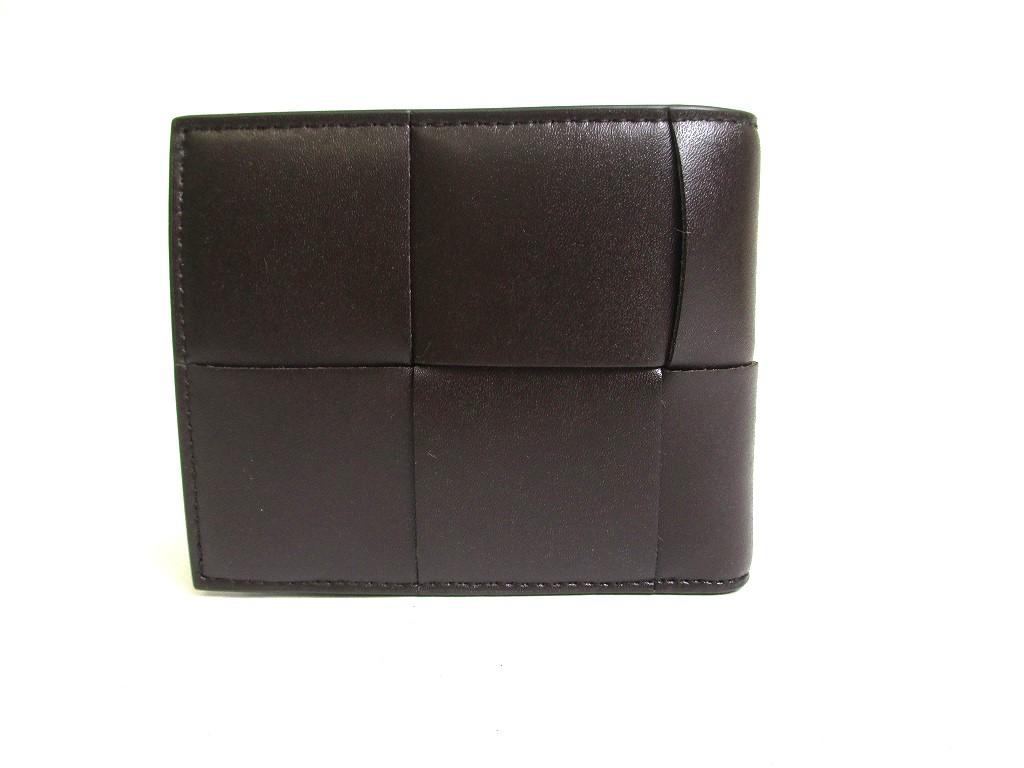 Authentic BOTTEGA VENETA Dark Brown Leather Cassette Bi-Fold Wallet #a314  Refurbished