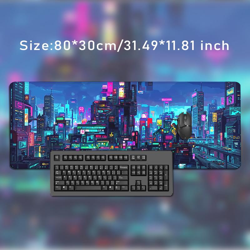 Mouse Pad Neon City Gaming XL Custom New Computer Mousepad XXL Mouse Mat Carpet Natural Rubber Non-Slip Soft Desktop Mouse Pad