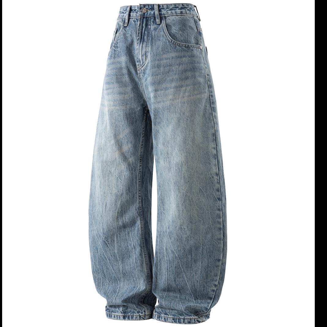 

Мужские осенние джинсы-палаццо: Свободные, Прямые, Универсальные Повседневные Брюки Medium синий