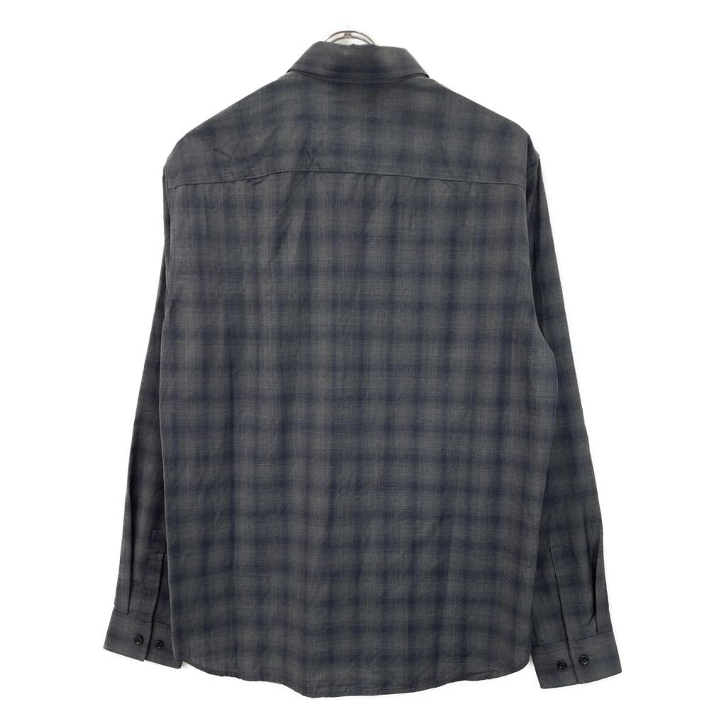 Theory 25Stainless Steel 02-5108001 Gray Wool Irving Check Shirt tops M Grey Black CheckUsed