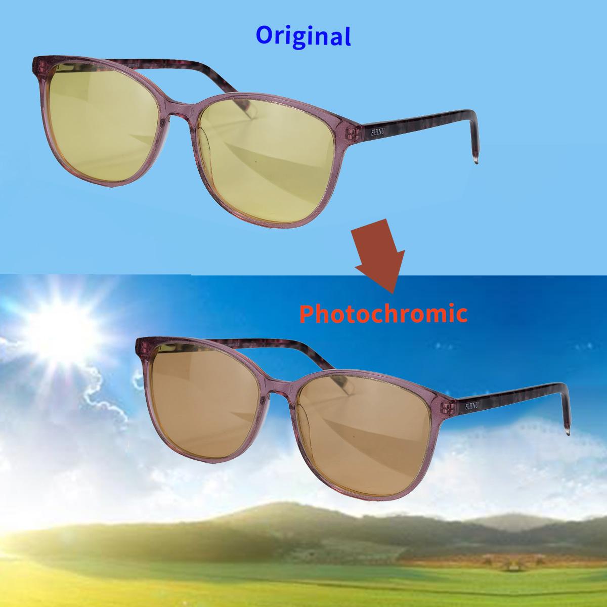 

Photochromic Polarized Sunglasses Woman Night Driving Glasses Acetate Sunglasses Anti Blue Light Computer Glasses 134Mm