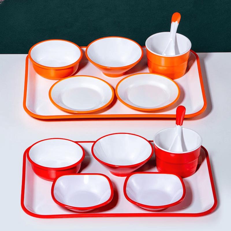 ZISIZ Minimalist 5-Piece Melamine Tableware Set