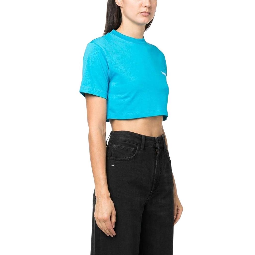 Off White Womens/Ladies Helvetica Crop T-Shirt