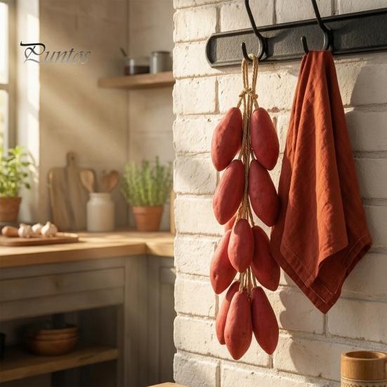 Rustic Kitchen Wall Decorations Artificial Hanging Vegetables String, Simulation Pendants, Farmhouse for Decor Decor, Realistic Foam Vegetable