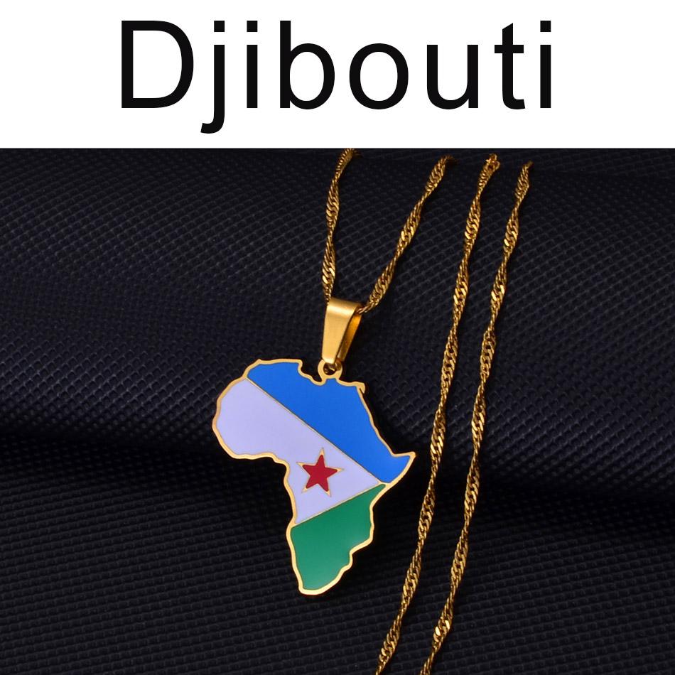 Anniyo 3CM Hip-hop Africa Map Pendant Necklace Jewelry Eritrea,Gambia,Guinea,Congo,Tunisia,Benin,Libay,Namibia,Chad,Botswana