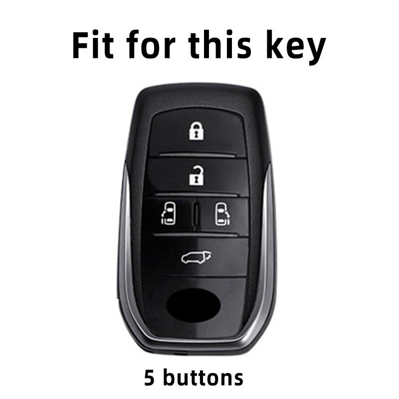 5 Tasten Auto Shell Fob für Toyota Hilux Fortuner Land Cruiser Prado Camry Coralla Crown RAV4 Highland LC TLK Yaris TPU Autoschlüssel Hülle Abdeckung