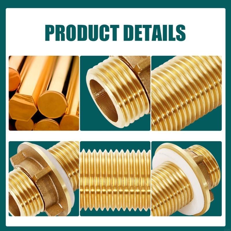 Brass Hose Bulkhead Fitting Connector Suitable for Water Tanks, Ensures Firm Installation Quick Repairs And Maintenance