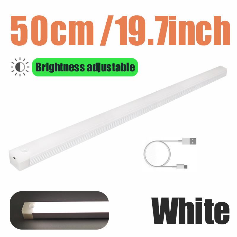 Motion Sensor Light 50/30/20cm USB Rechargeable LED Lamp Magnetic Night Light Bar Induction Cabinet Light For Closet Wardrobe