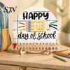 Educational Writing Board for Children First Day of School Chalkboard Sign, Reusable Wooden Milestone Board, Preschool Sign Back to