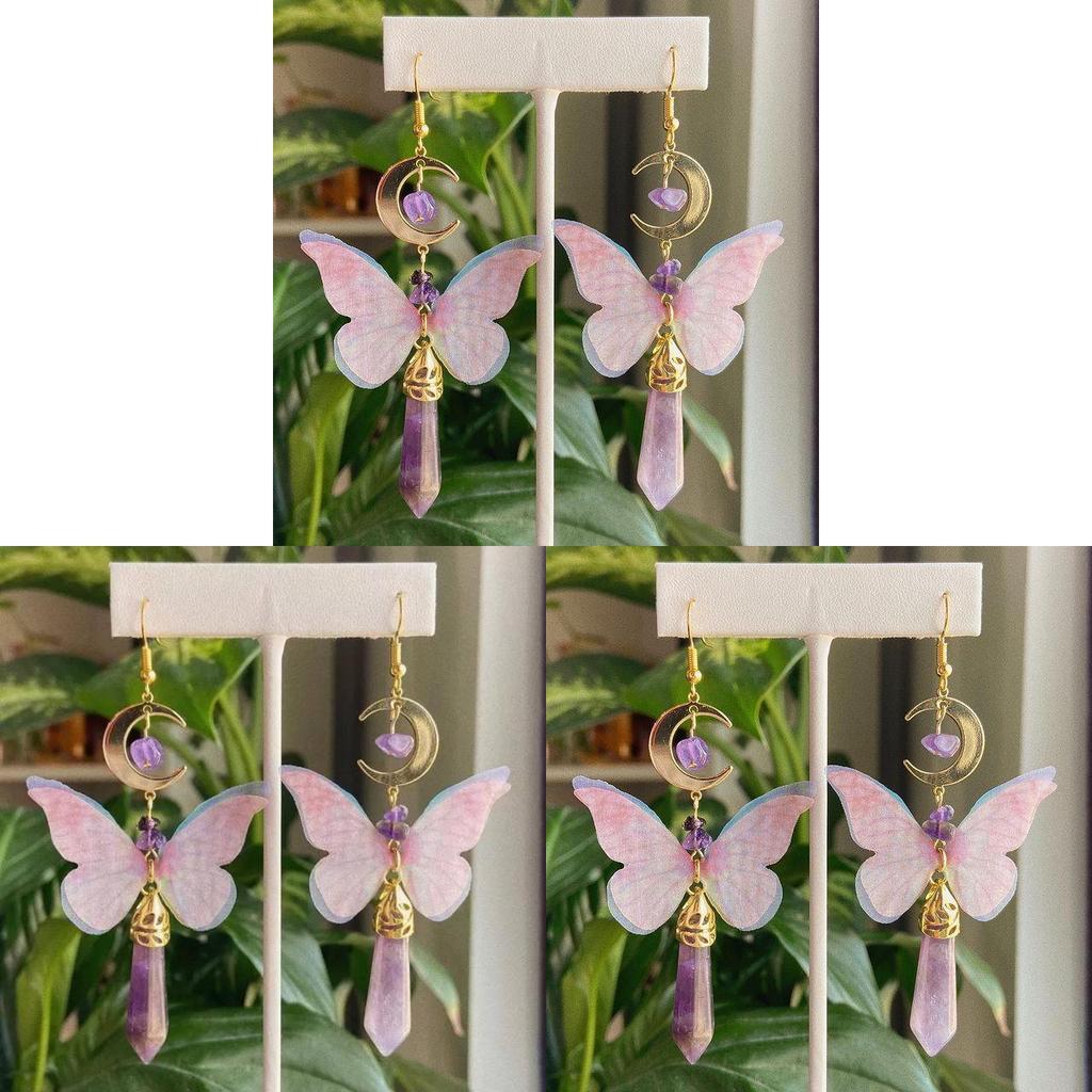 Butterfly Animal Theme Gold Plated Crystal Earrings Handcrafted For Women