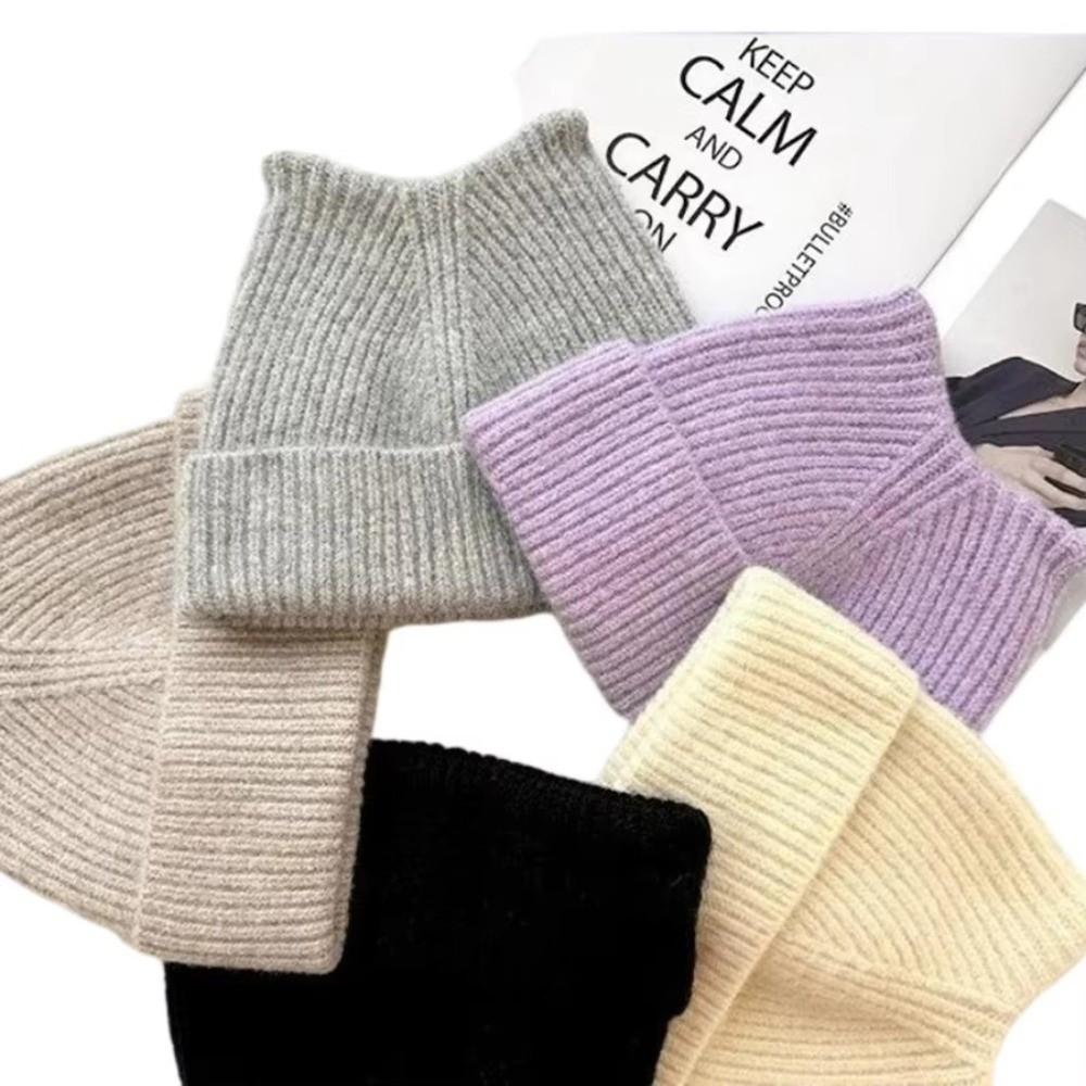 Warm Cat Ear Knitted Hat Solid Color Beanies Hat Ear-Protecting Wool Hat  Ear Protection Hat