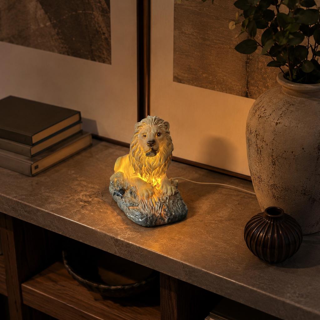 Desktop Figurine Night Light Decorative Statue for Bedroom Shelf