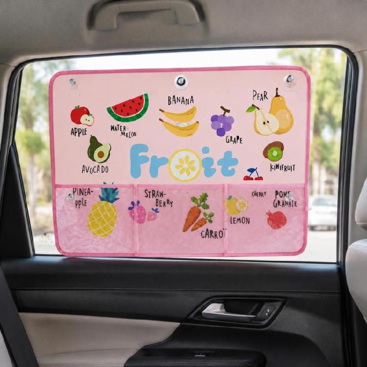 Polyester Rear Side Glass Cover with Sectioned Mesh Pocket, Removable Mounting and a Tie Cord for Folded Storage