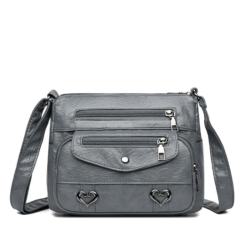 Umhängetasche Weiches Leder Einzelschultertasche Retro Schlicht und Modisch Große Kapazität Große Kapazität Damentasche