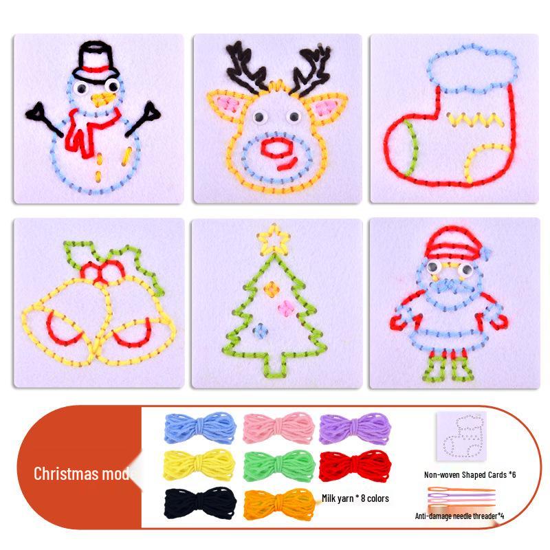 Montessori DIY Threading Toy Kit: Kindergarten Non-Woven Fabric Sewing Set