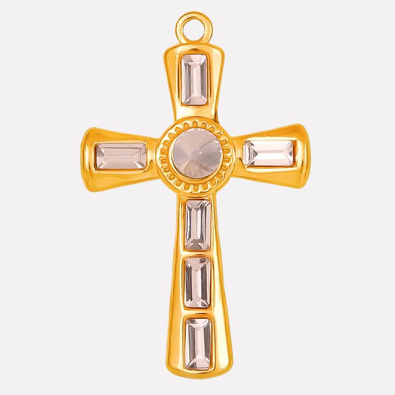 Strass-Accessoires Religiöse Christus-Edelstahl-Anhänger Für Schmuckherstellung Zubehör Kreuz-Anhänger Handgefertigtes Material