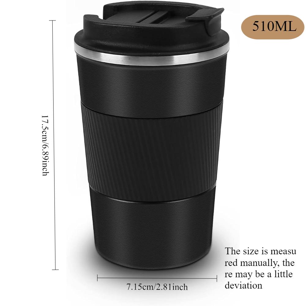 510ML Travel Mug Vacuum InsulatedCoffee Mug with Leak Proof Lid Stainless Steel Double Wall Reusable for Hot and Iced Coffee Tea