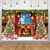 Winter Snowflake Christmas Photography Backdrop Decor Xmas Pine Tree Snowman Glitter Merry Christmas Party Photo Background Prop