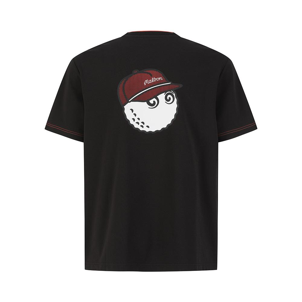 MALBON GOLF Bucket Stitch Uni Round T-Shirt Black
