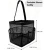 Mesh Shower Caddy Bathroom Portable College Dorm Essentials for Girls Guys Shower Tote Beach Camp Travel Hanging Toiletry Bag Black