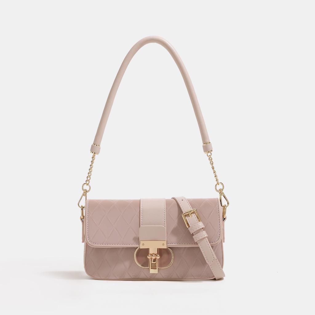 Peach Oolong Mint Green French-style Underarm Bag 2024 New Women's Quilted Small-style Square Bag Single Shoulder Crossbody Bag