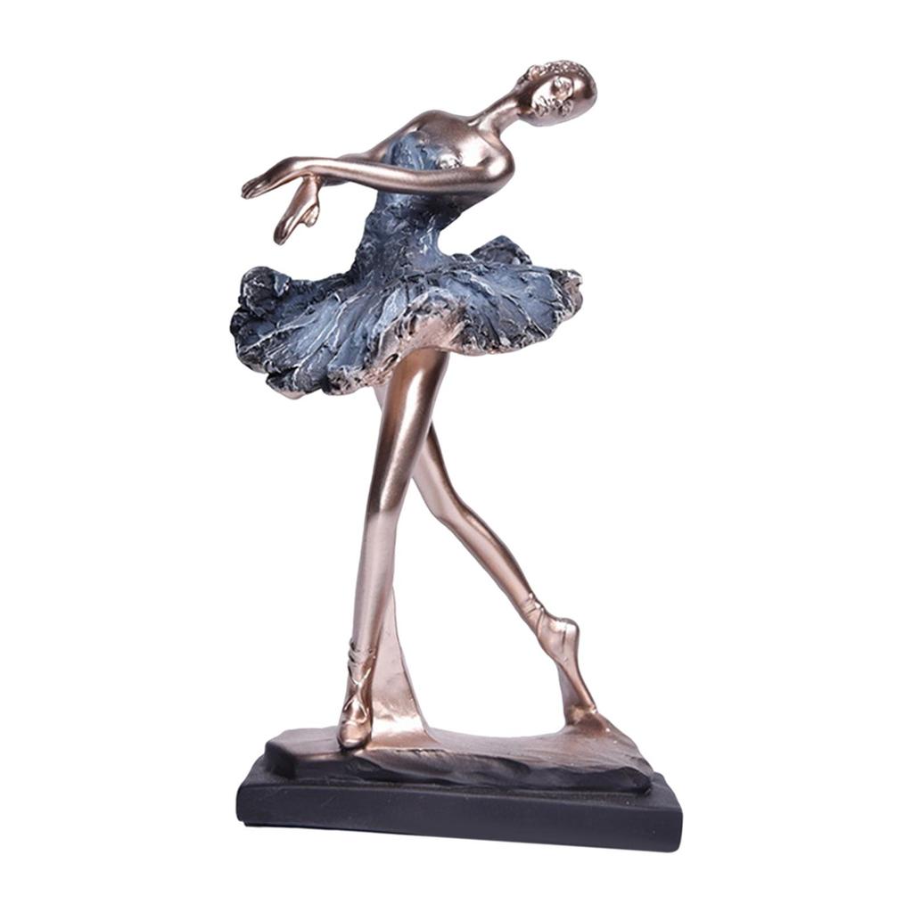 European Style Ballerina Figurine Crafts Souvenir Graceful Art Ballet Dancer Sculpture Ballet Dancer for Shelf Dining Room Desk