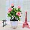 Ornament Rose Artificial Green Potted Plant Bonsai For Home Or Venue Wedding