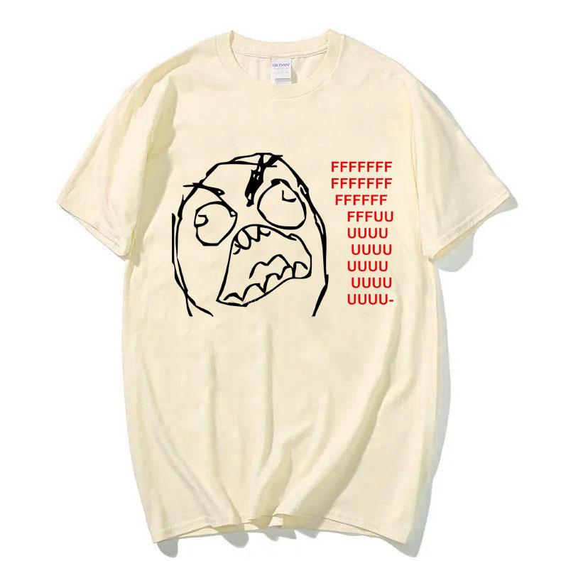 Rage Guy Funny Meme Tshirt Male Fashion Brand Tshirt Unisex Women Casual Oversized Pure Cotton Tees Unsiex Vintage Short Sleeve