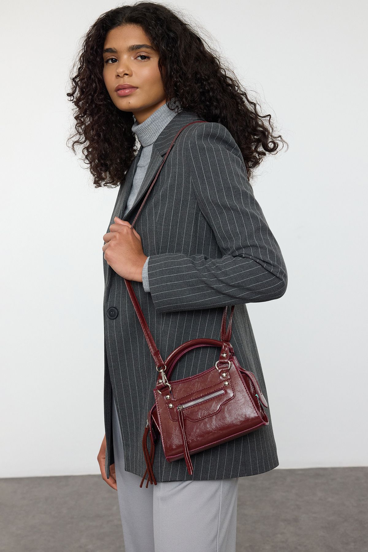 

Claret Red Crossbody Women s Mini Tote Bag One Size