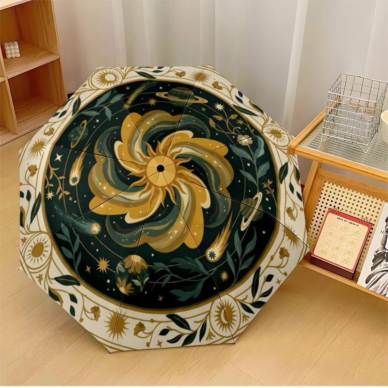 

Colorful Abstract Circle Printed umbrella windproof folding umbrella portable sun and rain umbrella suitable for gifting