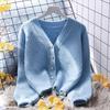 Women's Fresh Knit Cardigan, Short Style Outerwear, 2023 Spring Loose Sweater Jacket, Single-Breasted Top
