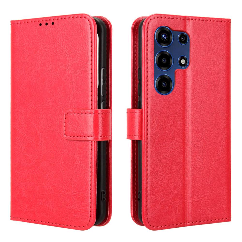 For itel Super 26 Ultra PU Leather Case with Strap Crazy Horse Texture Phone Wallet Cover