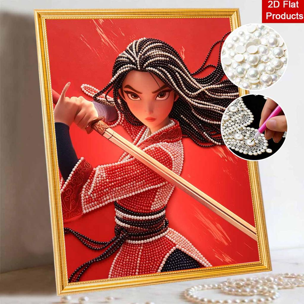 Disney DIY Pearl Art Painting Mulan Heroic Home Wall Decoration Pearl Gemstone Painting Pictures Crafts Home Decoration