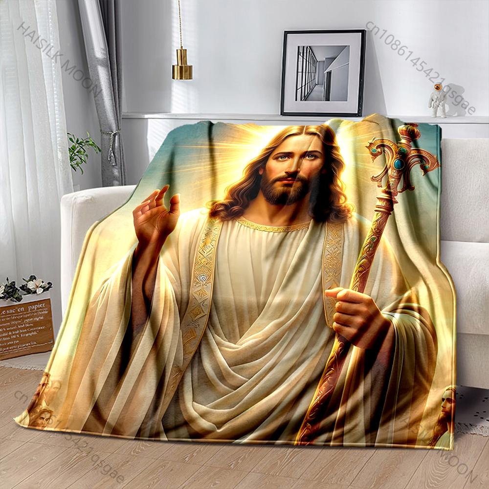

Jesus of Christianity Believer Blanket Warm Soft Fluffy Kids Adult Luxury Gifts for Sofa Bed Home Outdoor Travel Camping Blanket 75x100cm