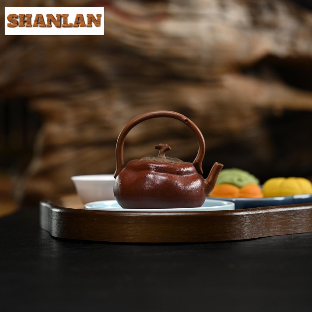 150ml Yixing Purple Clay Teapots Artists Handmade Persimmon Pot Raw Ore Section Powder Slurry Mud Kettle Zisha Chinesetea Set