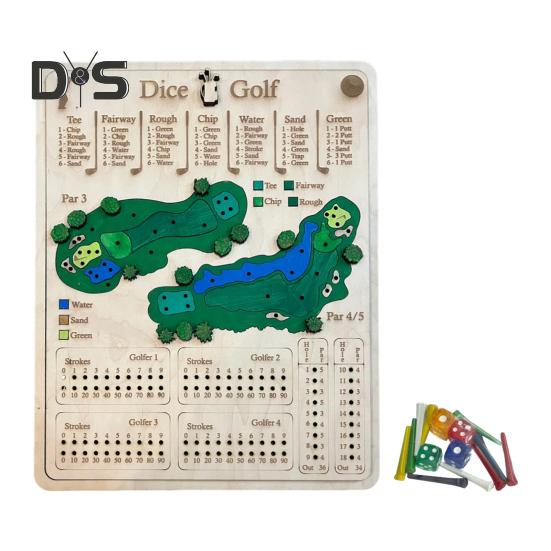 

1 набор деревянных игральных костей для гольфа, настольная игра, портативная дорожная доска для подсчета очков, игрушка для детей и взрослых, интерактивная настольная игрушка для гольфа, детская семейная вечеринка, игровые принадлежности A