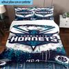 Charlotte-Hornets Logo Printed 3PCS Bedding Set, Includes A Duvet Cover and Two Pillowcases for Bedroom, Suitable for All Seasons Fan Gifts