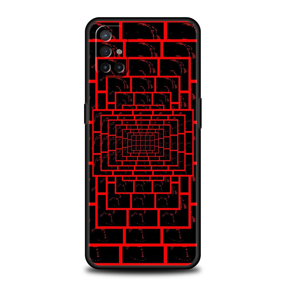 Phone Case For Oneplus 13R 12R 13 12 10T 10R Nord N100 N200 N10 10 9 9R 9RT CE 2 Z Pro 5G Soft TPU Cover Black Red Ripple Art