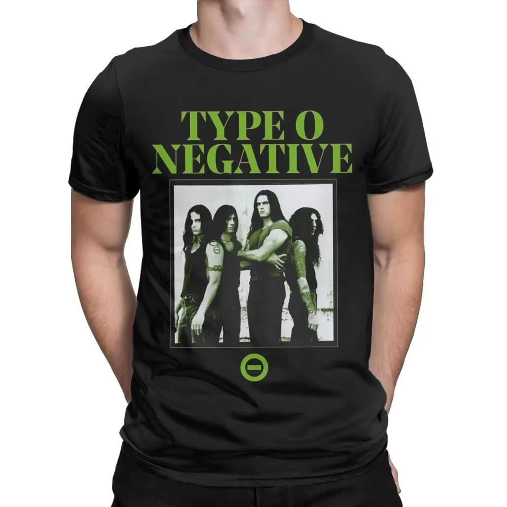 Herre T-skjorte Type O Negativ Morsom Bomulls T-skjorte Kortermet T-skjorte O-hals Topper Sommer