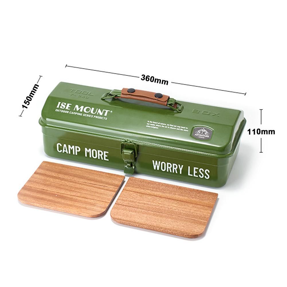 Portable Camping Picnic Hand Box Metal Tools Storage Box Outdoor Tools Storage Box with Handle Sundries Storage Box