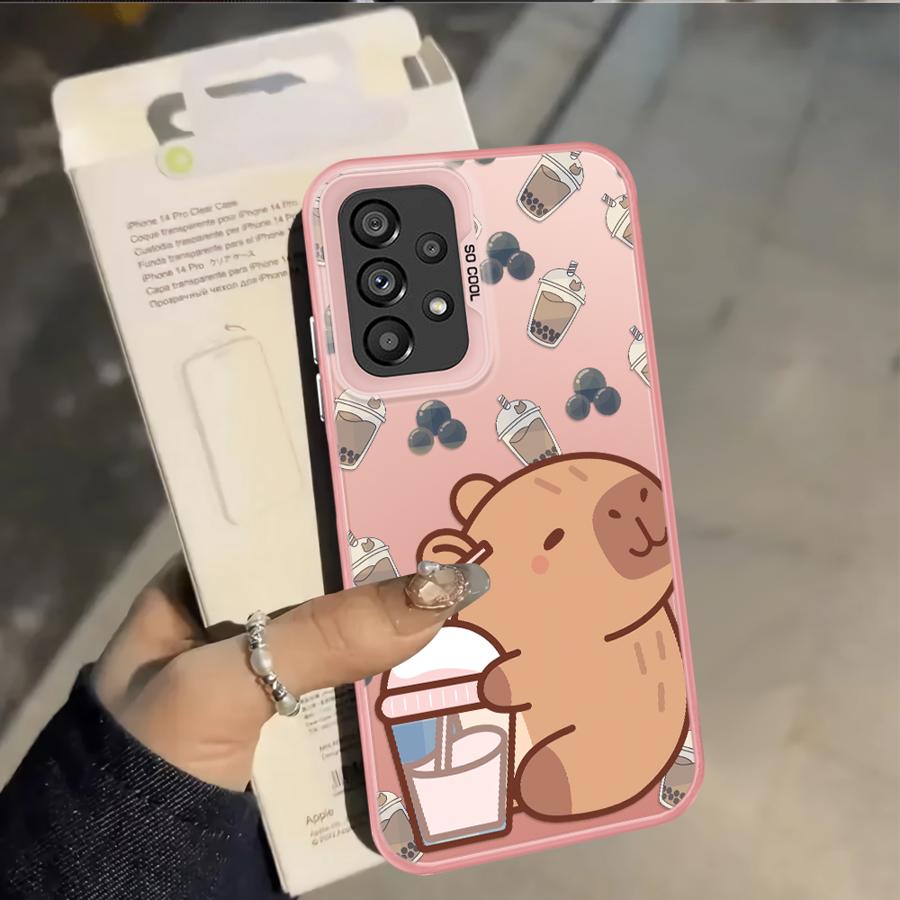 Cartoon Cute Capybara Back Phone Cover Case for Samsung Galaxy A04 A05 A06 A07 A50 A54 A03 A71 A10 A20 A56 A72 A51 A52