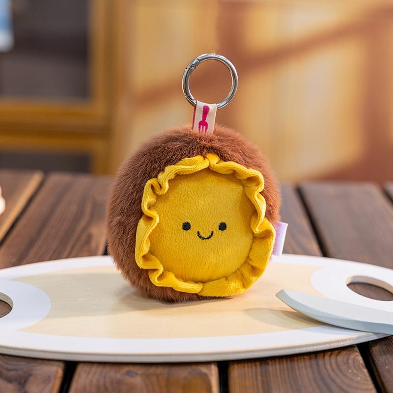 Blik Knuffel Sleutelhanger Mini Blikvormig Dier Hanger Pluizig Rugzak Ornament Autosleutelhanger Stressverlichter Pop Klauwmachine yellow