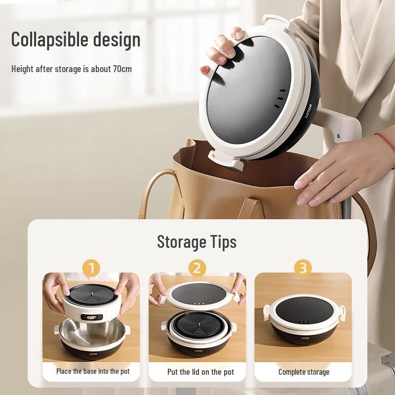 LOTOR Portable Foldable Electric Multi-Cooker CN Plug (adapter Included)