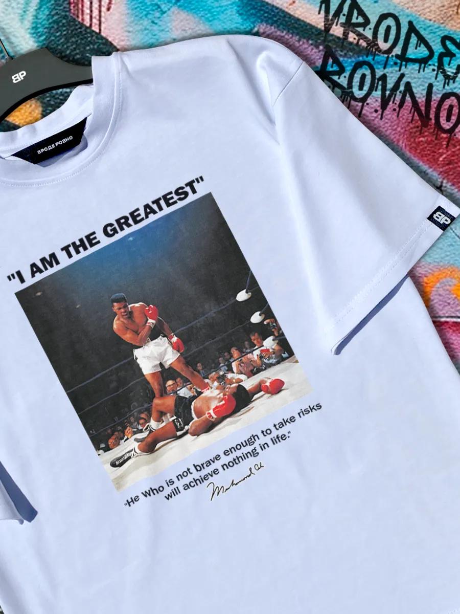 Oversized T-shirt with Strongman print 4XL