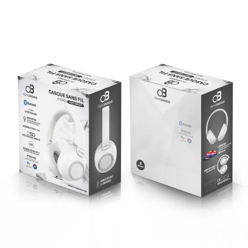 Dynabass - Dbx560 White - Casque Bluetooth Anc - Bluetooth 5.3 - Réduction De Bruit 40db - 11h Autonomie