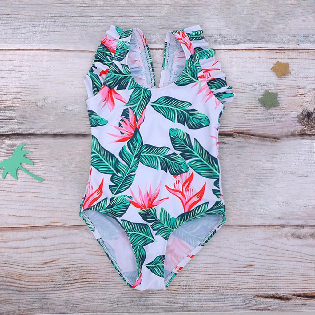 Comfortable Girls' One-Piece Swimsuit with Ruffles and High Elasticity - Multiple Styles Available