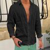 Summer Men's White Linen Long Sleeve Shirt - Casual Dailywear Lightweight and Comfortable Perfect for Vacations