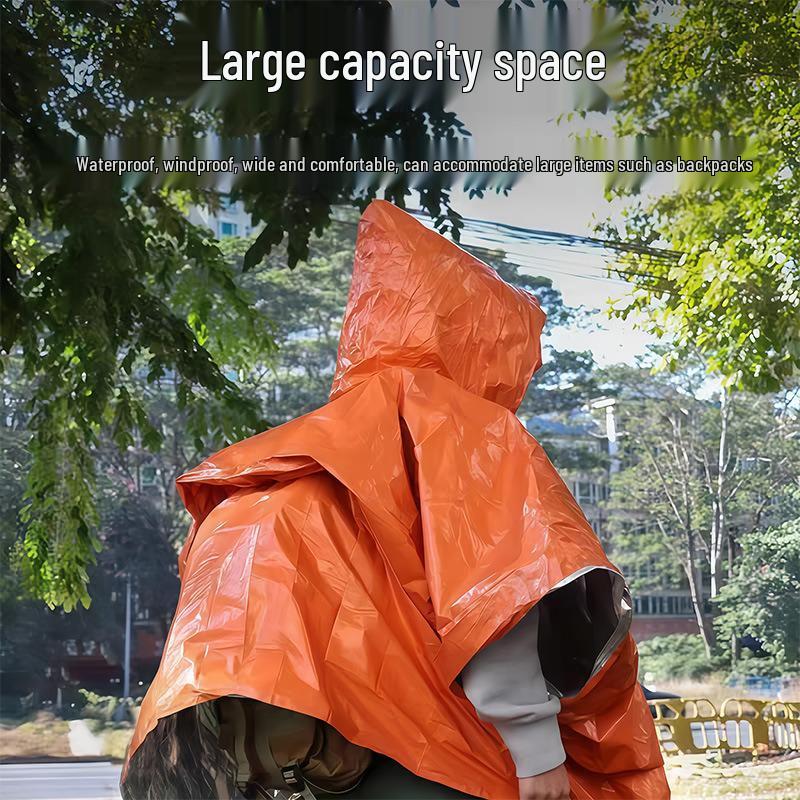 Emergency Thermal Insulation Rain Cape for Outdoor Camping and Hiking